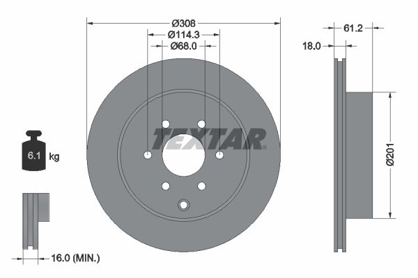 TEXTAR 92296403 Brake Disc