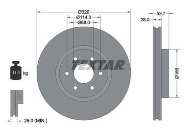 Brake Disc TEXTAR 92296503
