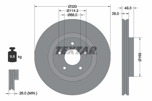 TEXTAR 92299403 Brake Disc