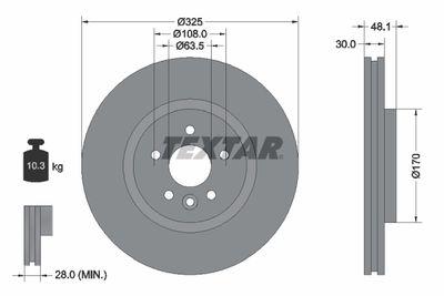 Brake Disc TEXTAR 92300505