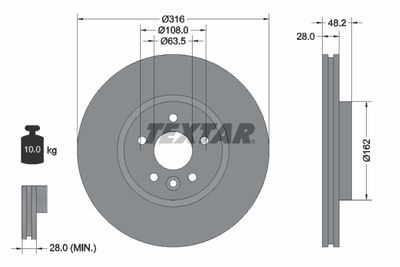Brake Disc TEXTAR 92300605