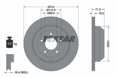 Brake Disc TEXTAR 92300803