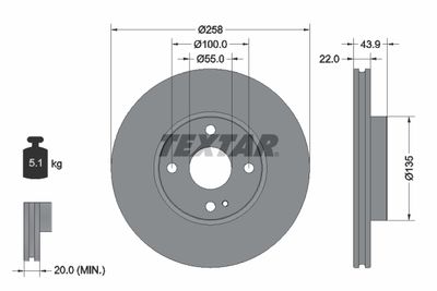 Brake Disc TEXTAR 92300903