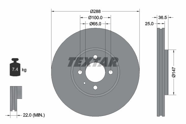 TEXTAR 92302303 Brake Disc