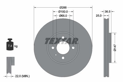Brake Disc TEXTAR 92302303