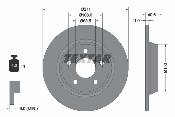 TEXTAR 92303503 Brake Disc