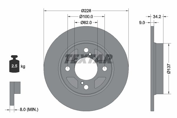TEXTAR 92303603 Brake Disc