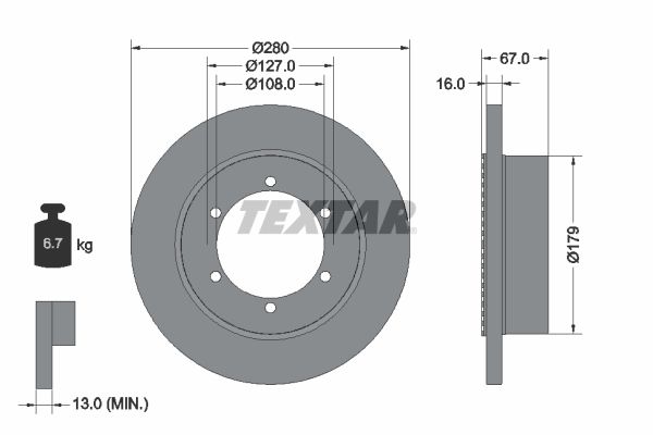 TEXTAR 92304003 Brake Disc