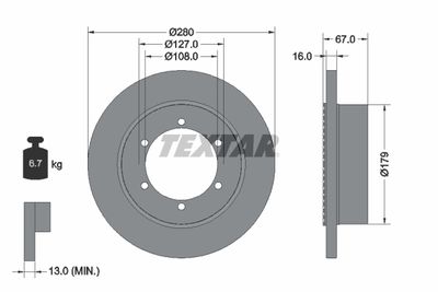Brake Disc TEXTAR 92304003