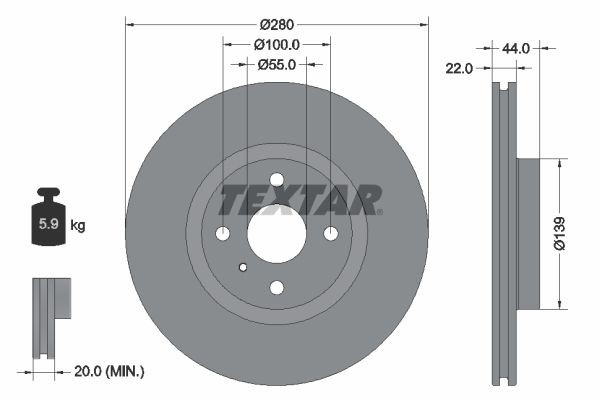 TEXTAR 92304205 Brake Disc