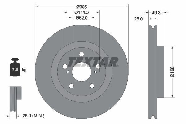TEXTAR 92304305 Brake Disc