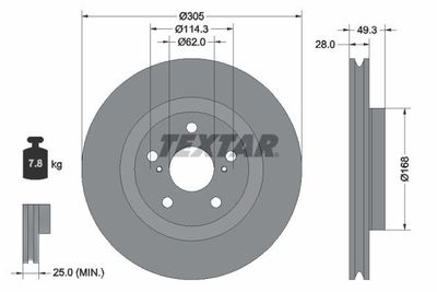 Brake Disc TEXTAR 92304305