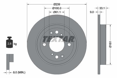Brake Disc TEXTAR 92304403