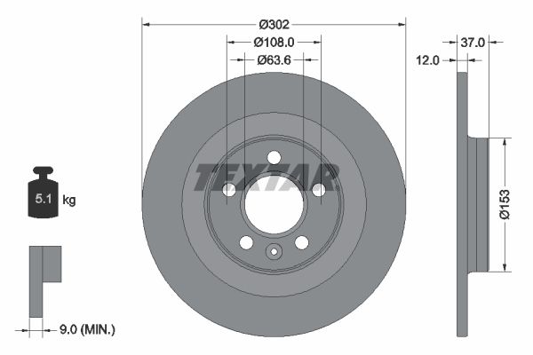 TEXTAR 92304703 Brake Disc
