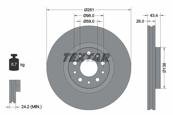 TEXTAR 92304803 Brake Disc