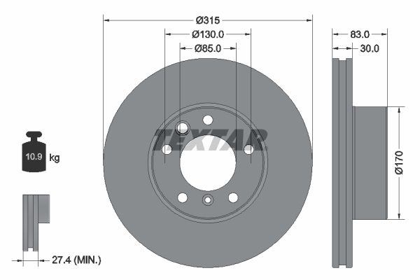 TEXTAR 92304905 Brake Disc