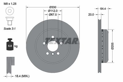 Brake Disc TEXTAR 92305125