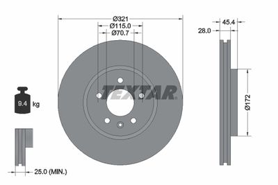 Brake Disc TEXTAR 92305505