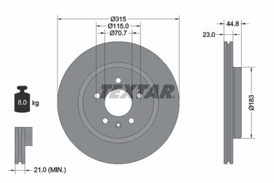 Brake Disc TEXTAR 92305603