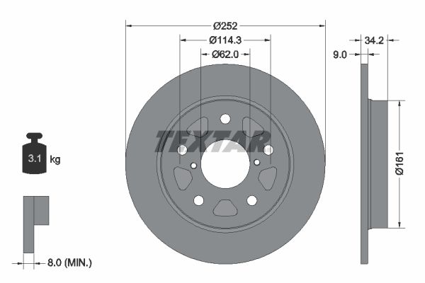 TEXTAR 92305703 Brake Disc