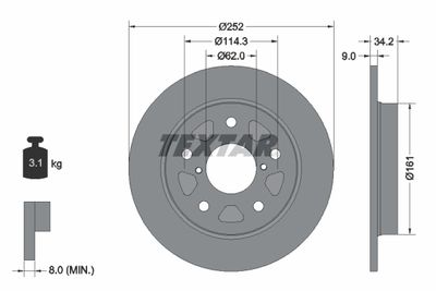 Brake Disc TEXTAR 92305703