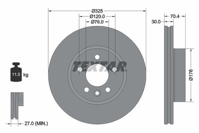 Brake Disc TEXTAR 92305905
