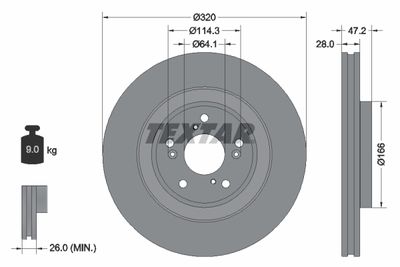 Brake Disc TEXTAR 92306203