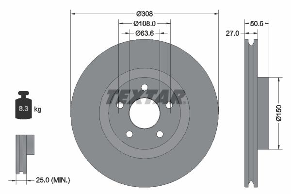 TEXTAR 92306703 Brake Disc