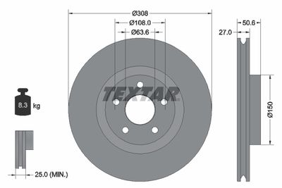 Brake Disc TEXTAR 92306703