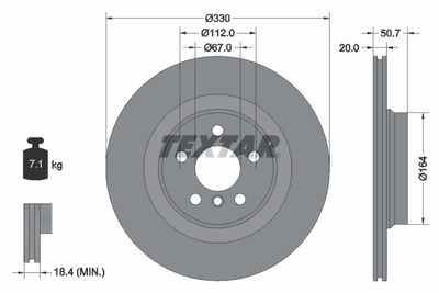 Brake Disc TEXTAR 92306805