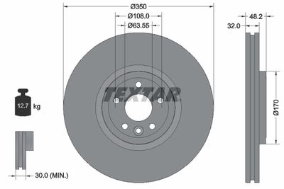 Brake Disc TEXTAR 92308105