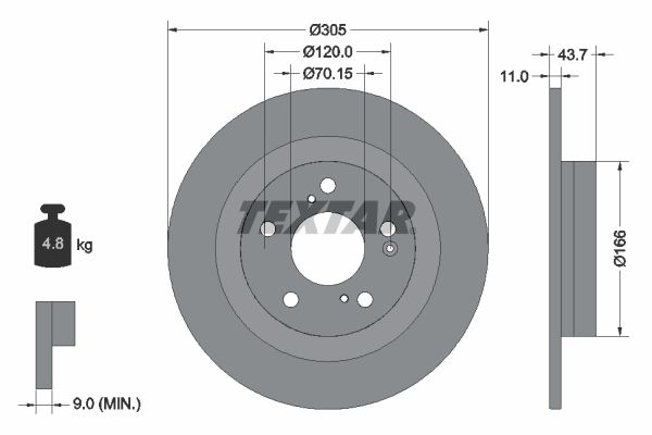 TEXTAR 92308403 Brake Disc