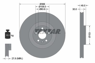 Brake Disc TEXTAR 92308905