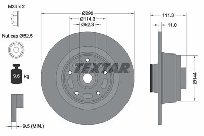 Brake Disc TEXTAR 92309003