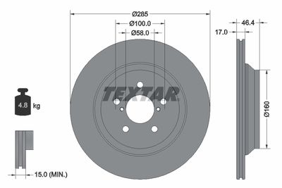 Brake Disc TEXTAR 92309303