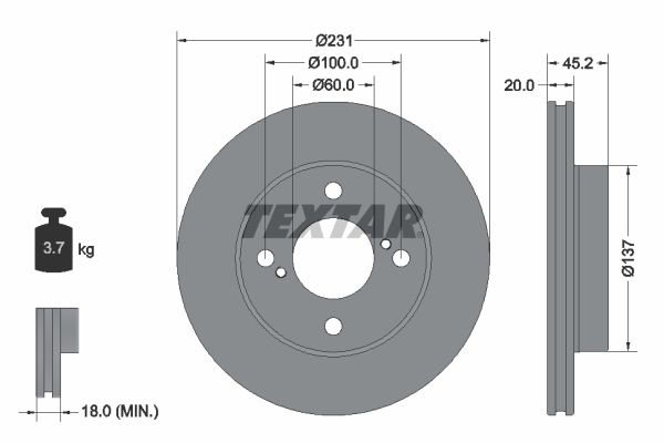 TEXTAR 92309403 Brake Disc