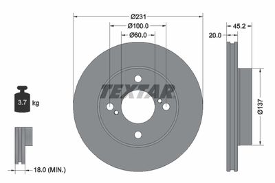 Brake Disc TEXTAR 92309403