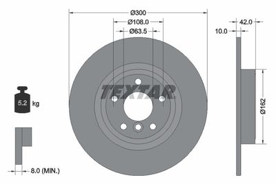 Brake Disc TEXTAR 92309505