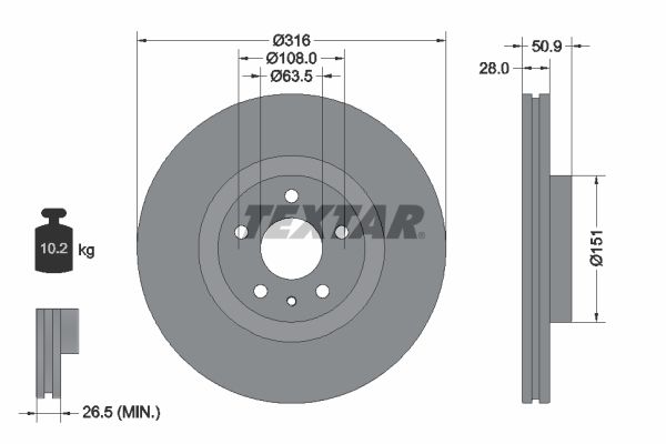 TEXTAR 92309603 Brake Disc