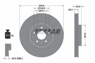 Brake Disc TEXTAR 92309603
