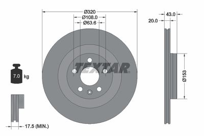 Brake Disc TEXTAR 92309703