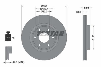 Brake Disc TEXTAR 92309803