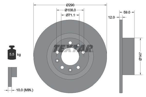 TEXTAR 92313603 Brake Disc