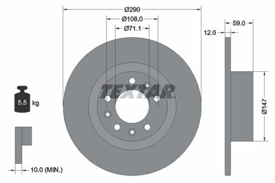 Brake Disc TEXTAR 92313603