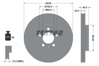 Brake Disc TEXTAR 92313703