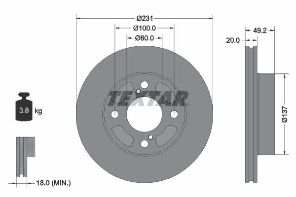 TEXTAR 92314003 Brake Disc