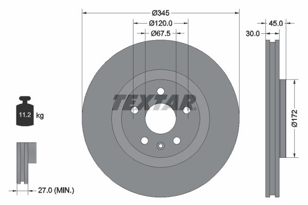TEXTAR 92314505 Brake Disc