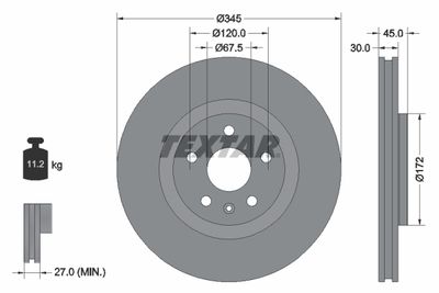 Brake Disc TEXTAR 92314505