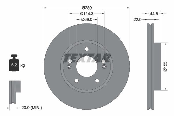 TEXTAR 92314703 Brake Disc