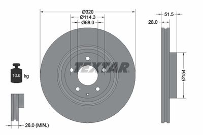 Brake Disc TEXTAR 92315203